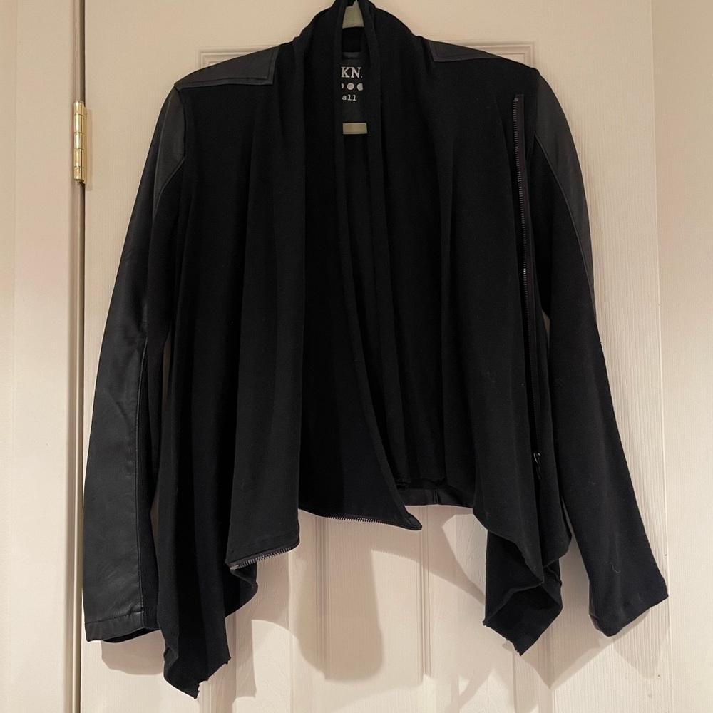 Blank Black Handkerchief Leather Jacket, NWT